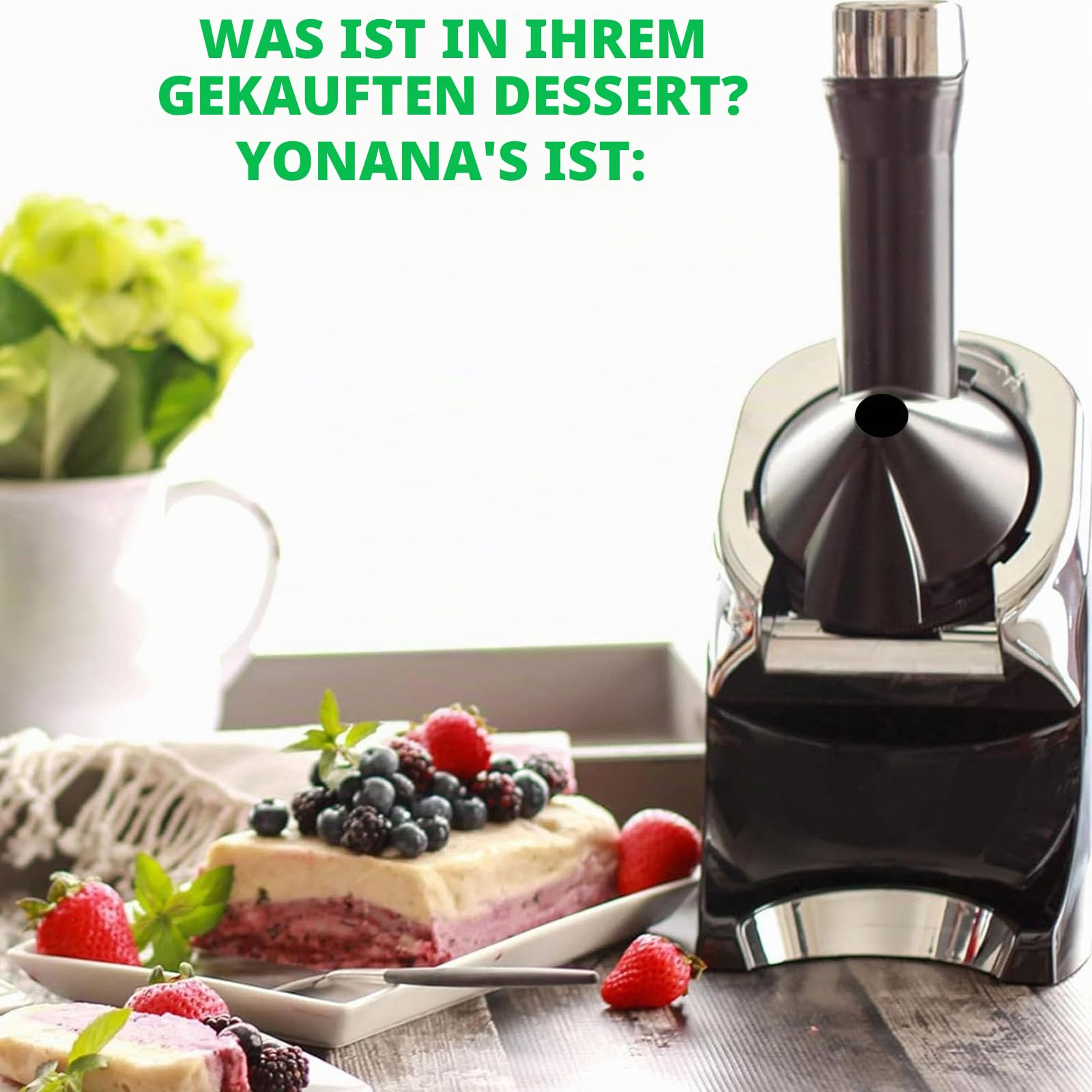 Eiscreme-Maker für Desserts, Eiscreme-Maschine mit Desserts, Eisherstellung zu Hause, für weiche und gesunde Sherbet, Sorbet, Eiscreme mit Früchten