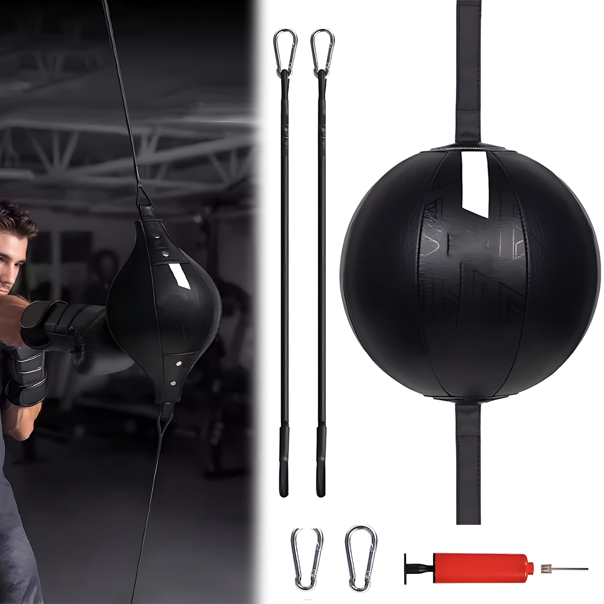 Bola De Velocidad Colgante, Equipado Con Cuerda De Amortiguación De Alta Elasticidad, Balón De Boxeo, Bola De Velocidad De Boxeo, Conjunto De Entrenamiento, Juego De Pelota De Doble Extremo