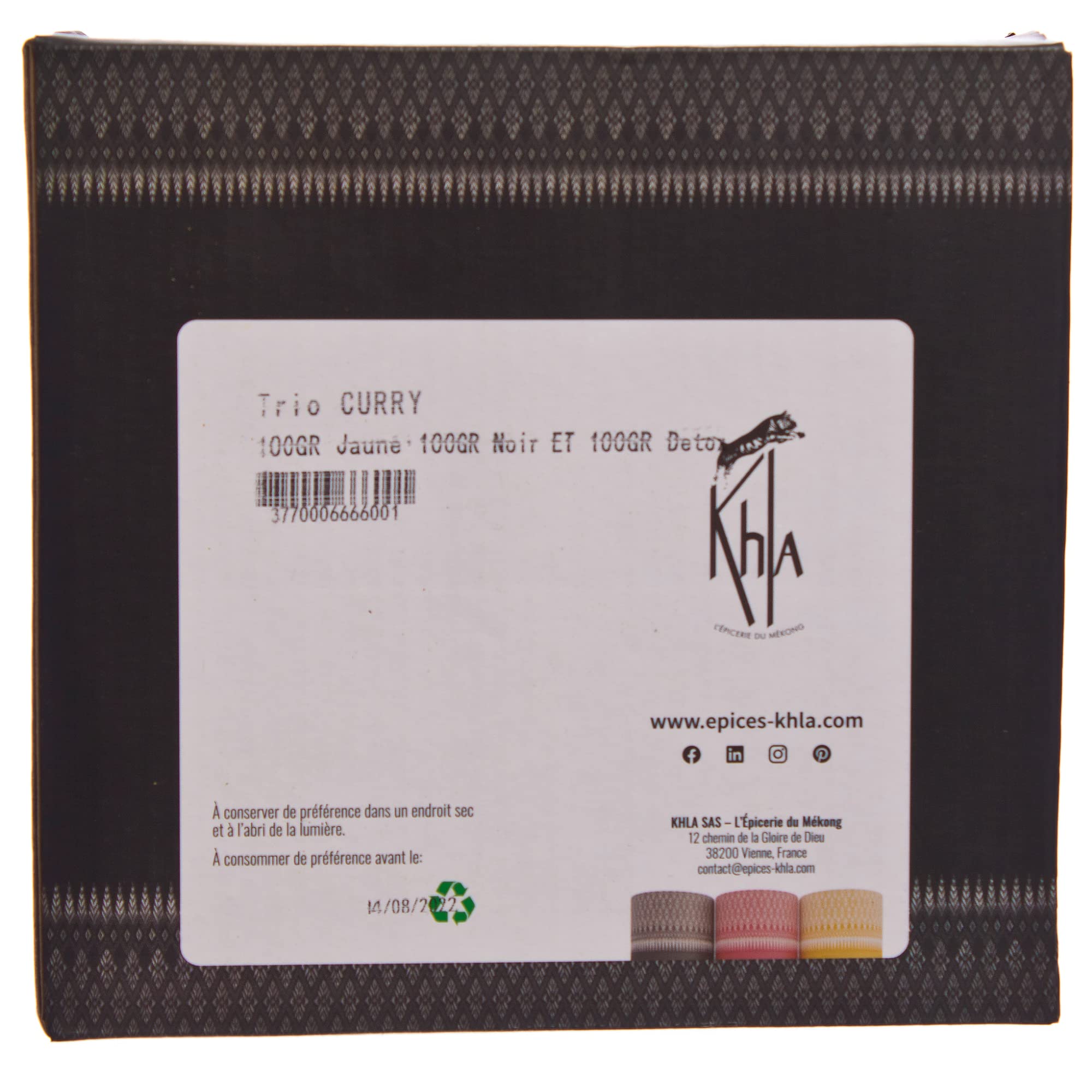 Trio de curry ecológico: curry verde, amarillo y negro - Cajas 3 x 100g
