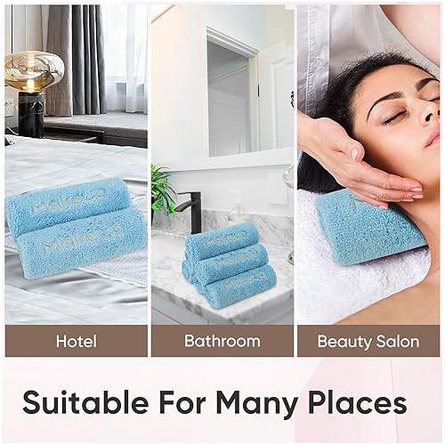 Miniatura 3 de HOMEXCEL Paquete de 6 paños de lavado removedores de maquillaje, lavables de primera calidad, suaves, de 13 x 13 pulgadas, toallas de maquillaje de