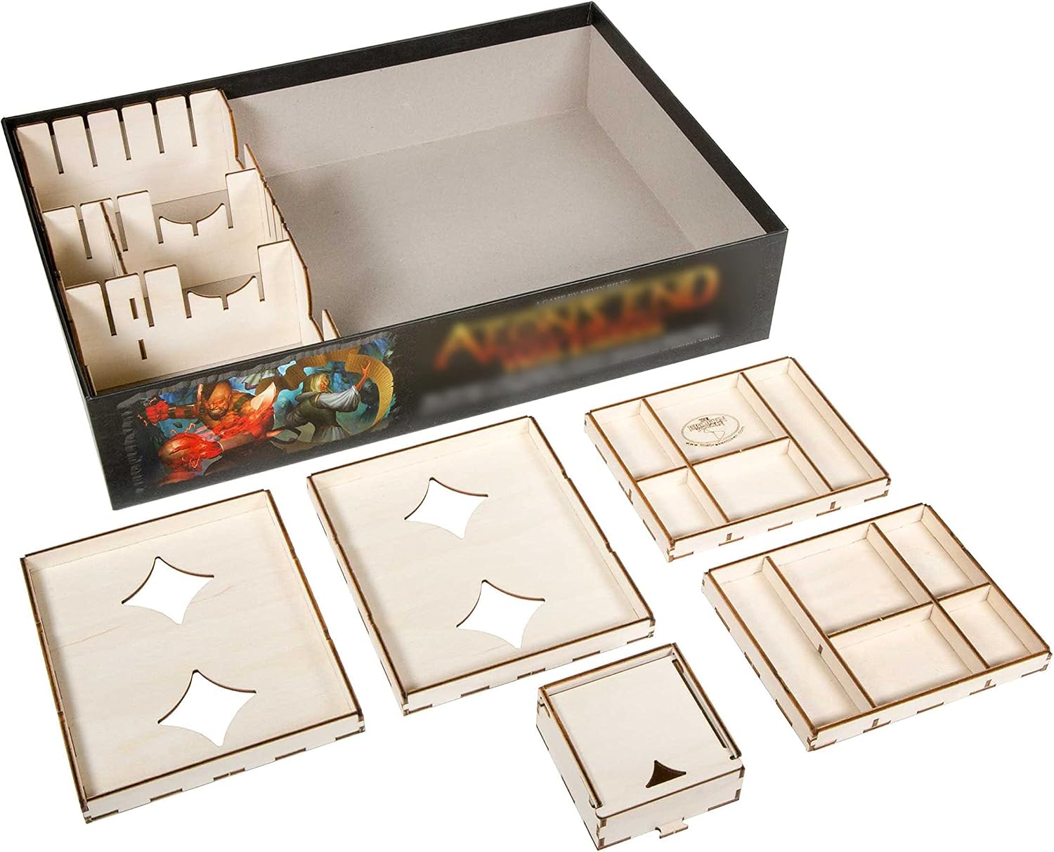 The Broken Token Game Organizer - Aeon's End: Legacy Compatible Game Organizer, Wooden Storage Box for Tabletop Games