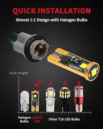 Miniatura 12 de LASFIT Bombilla LED roja 921 912, tercera luz de freno central de freno de montaje alto, Canbus sin errores T15 906 904 W16W, luz LED roja de 3ª Rojo