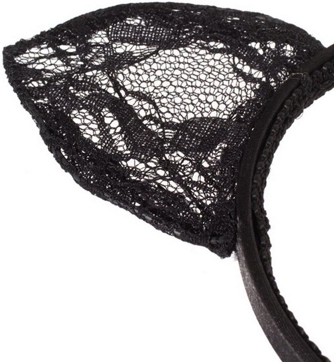 Black Plastic Lace Cat Ears Headband Woman Sexy Cute Fancy Dress Cat Hairband Headwear Hair Accessories for Cosplay Masquerade Party - Image 3