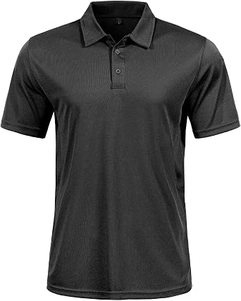Mens Golf Polo Shirts Short Sleeve Quick Dry Athletic Casual Work T Shirt