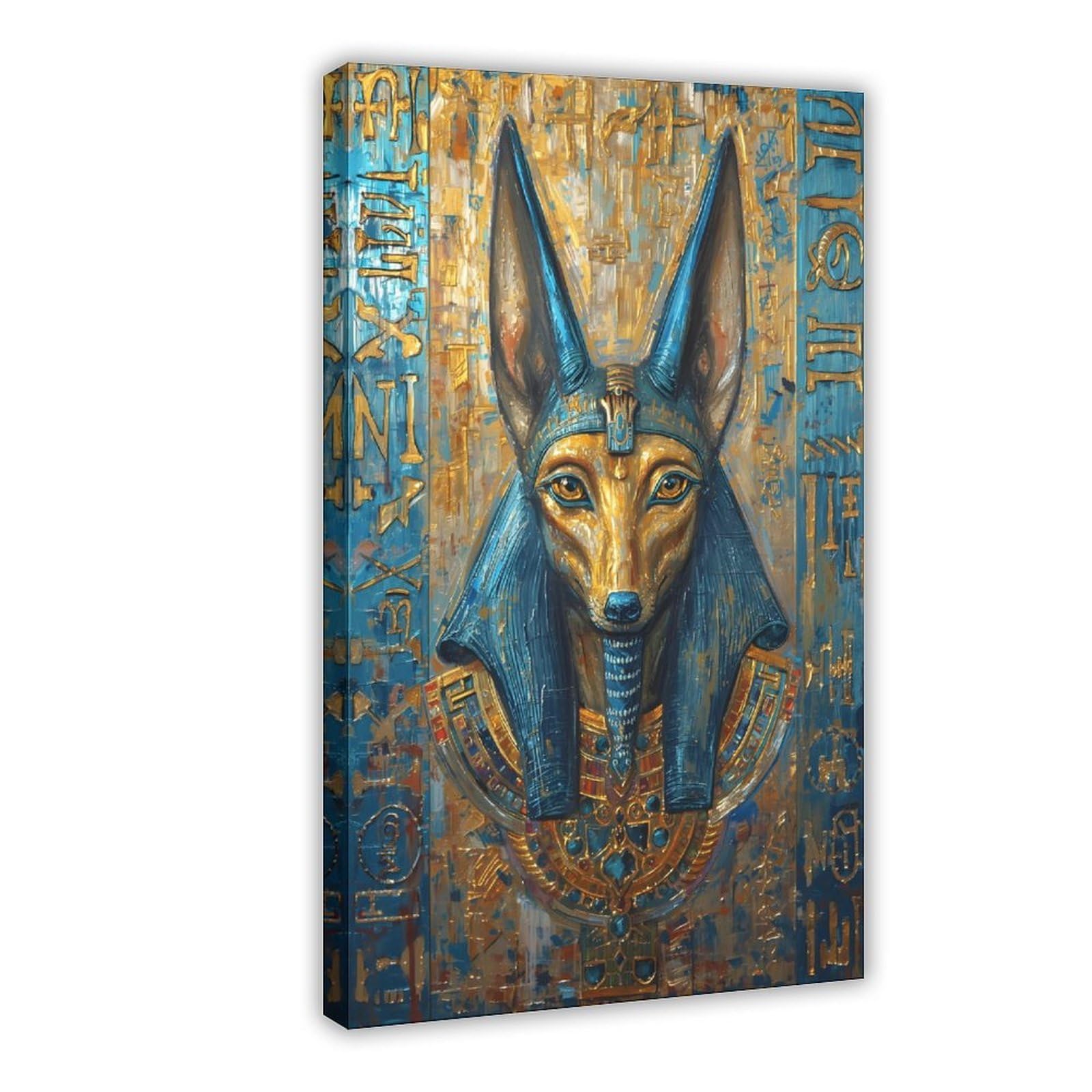 Ywtjax Frame-Style Anubis Poster Canvas Poster For Bedroom Decor Gift
