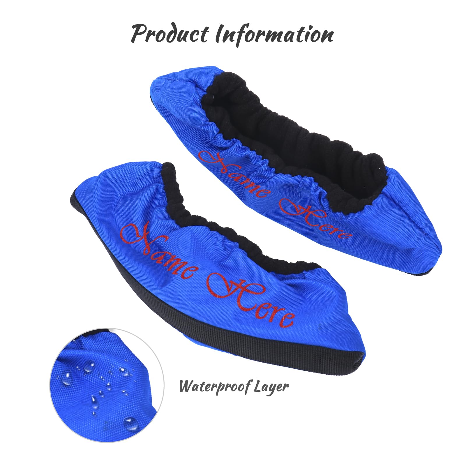 Sinseike Personalized Skate Blade Covers,Custom Embroidered Skating Soakers Cover Blades for Kids Youth and Adult (Personalized)