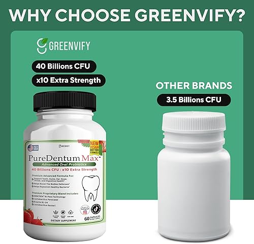 Miniatura 7 de Puredentum Max para la salud de las encías y los dientes y el aliento fresco, 40 mil millones de UFC Probióticos orales avanzados para el mal