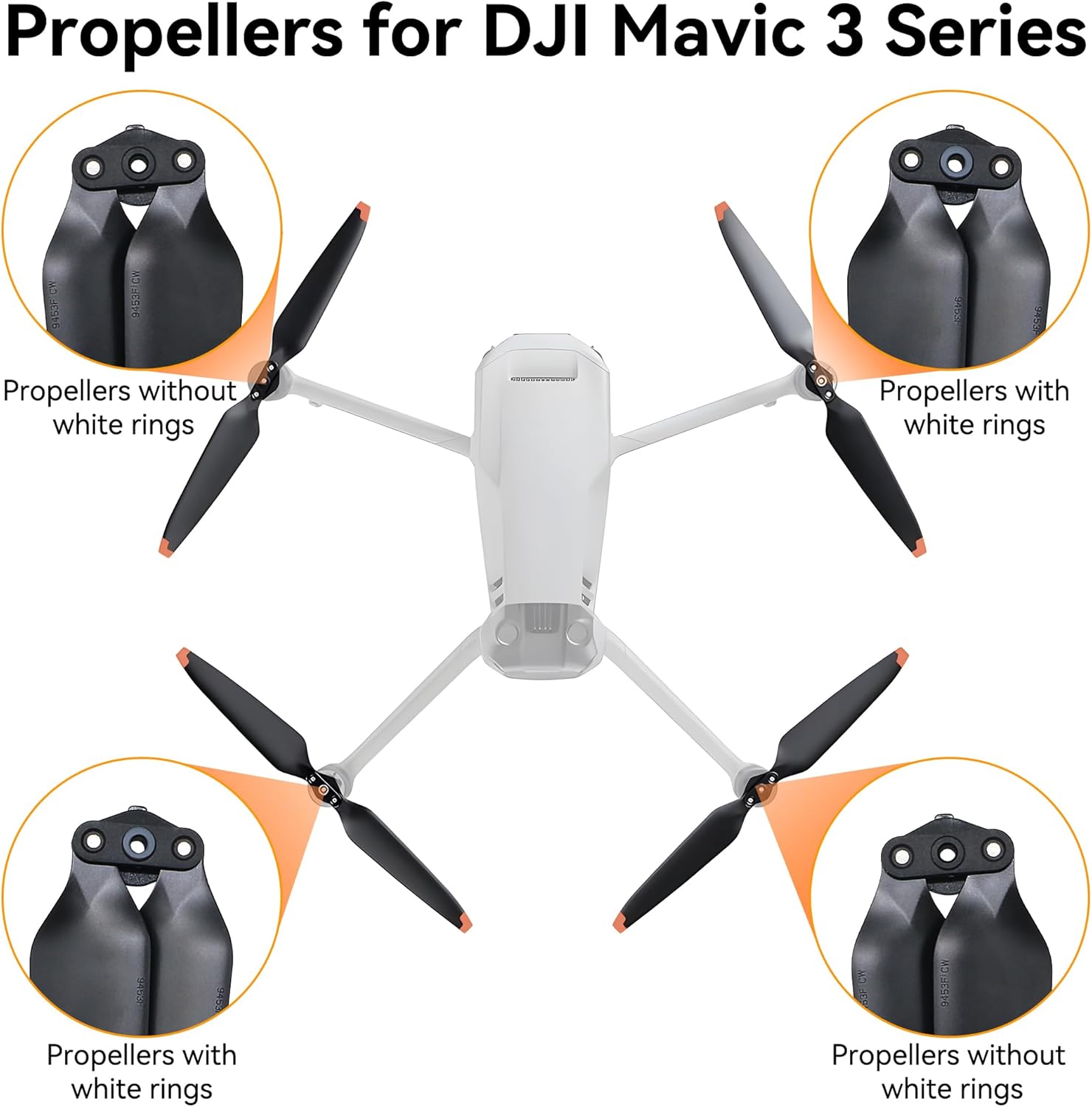 Mavic 3 Pro Propellers Blades - Low Noise Quick Release Props for Mavic 3 Series, Mavic 3 Pro Cine, Mavic 3 Cine, Mavic 3 Classic Drone Accessories Replacement Parts