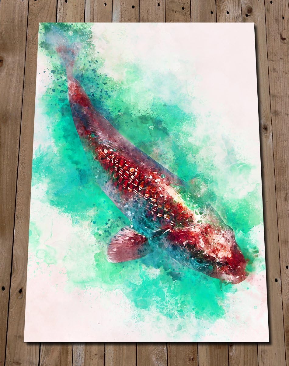 Ghost Koi Art Print - Zen Art Decor - Fish Wall Art Watercolour Painting - Aquatic Art - Fishpond Home Decor - Gift Idea - Housewarming