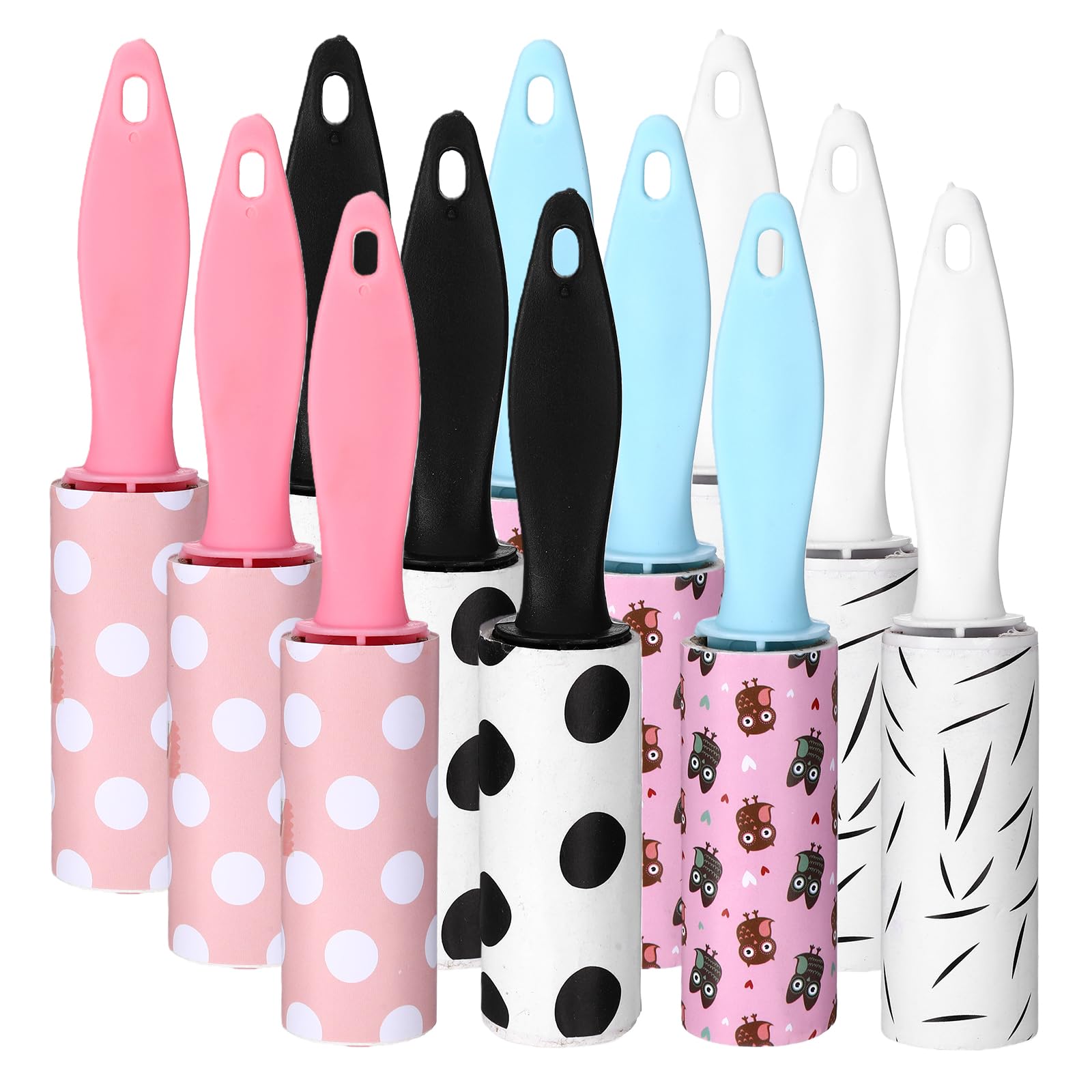 View 1 of 12 Pcs Mini Lint Roller for Clothes Travel Size, Travel Lint Roller for Clothes, Pet Hair, Furniture and Car Compact, Small Lint Remover Sticky Pet Hair Removal Tool for Travel