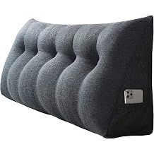 Triangular Reading Pillow Backrest Positioning Support Bolster Headboard Cushion Wall Pillow Wedge Triangle Pillow Double Bedside Triangle Cushion Black 100*50*20cm