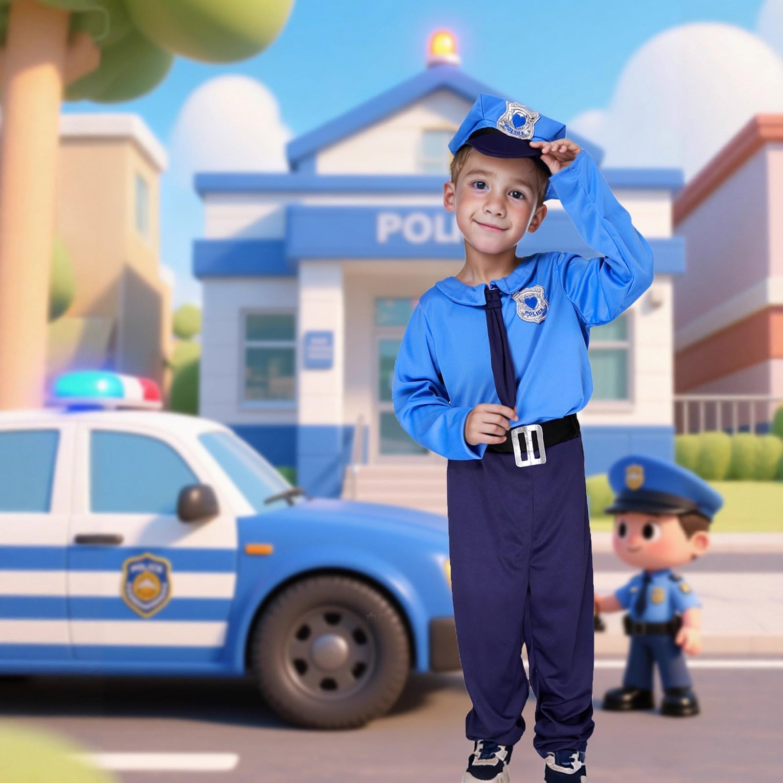 Faschingskostüme Kinder Jungen Polizei Kostüm Für Fasching Karneval Berufe Mottoparty Rollenspiel Mit Hemd Hose Mütze Perfekt Für Kleine Gesetzeshüter Kinder Faschingskostüm Junge