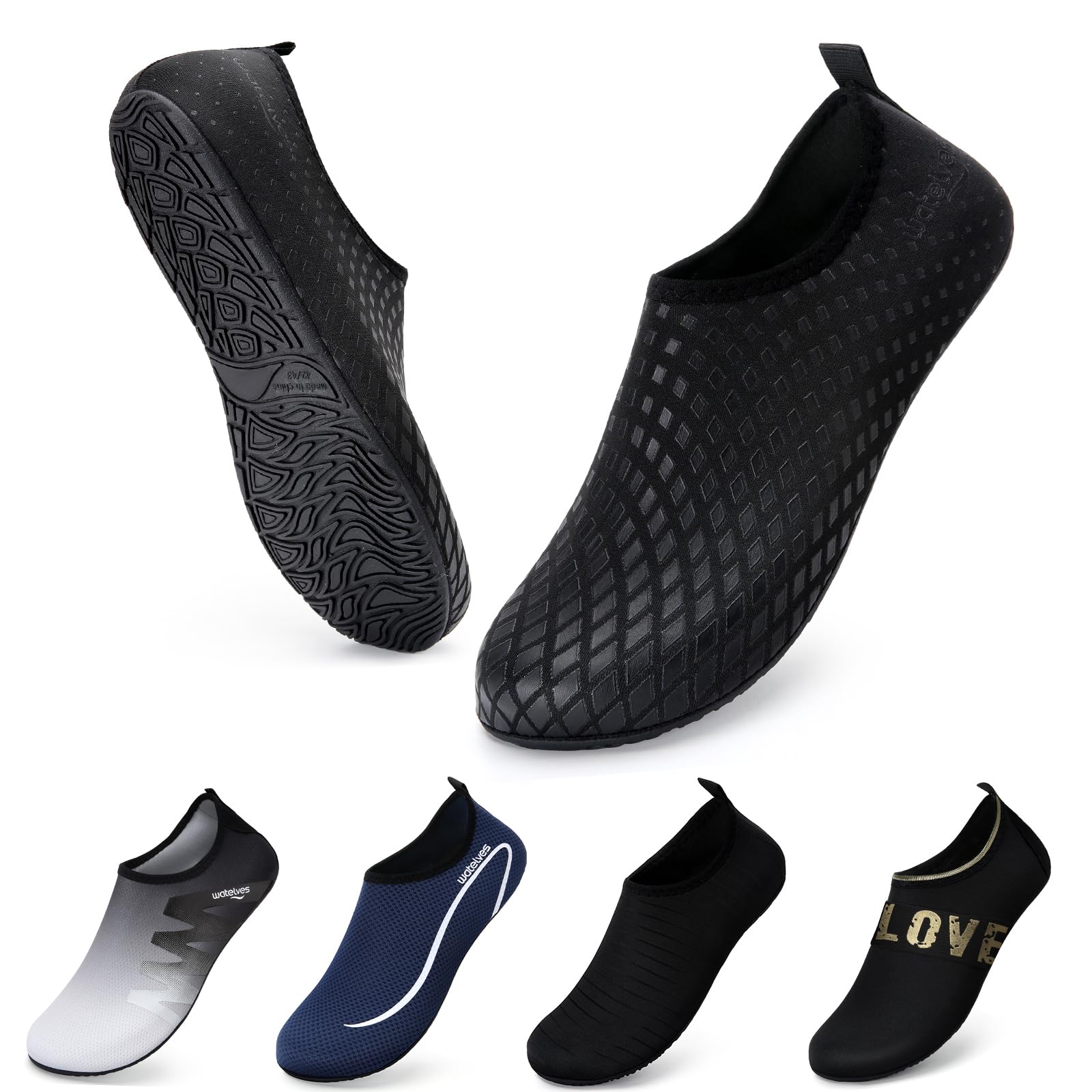 WateLves Scarpe da Scoglio Scarpette Donna Uomo Asciugatura Rapida Super Leggere Antiscivolo per Spiaggia e Snorkeling Unisex