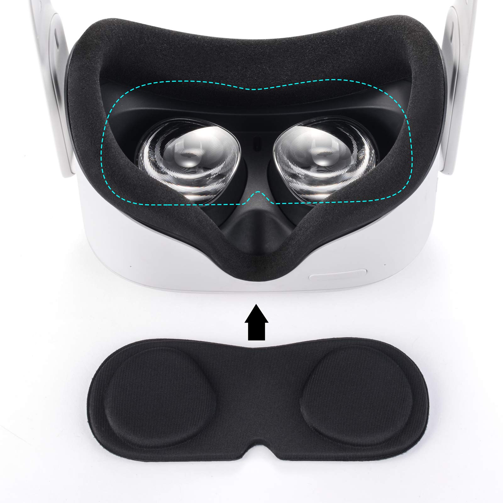 Kompatibel mit Oculus Quest 2 Zubehör, Silikon-Gesichtsabdeckung, VR-Gehäuse, Touch-Controller-Griffabdeckung, schützende Objektivabdeckung, Einweg-Augenabdeckung