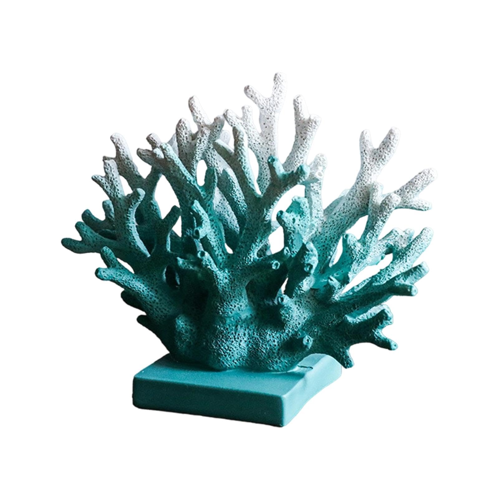 Nsaroche Artificial Coral Statue Resin Coral Ornament Sculpture Decorative 3D Theme Nautical Accent Realistic Texture Suitable for Living Room Bedroom Ba, Blue 18cmx15cm