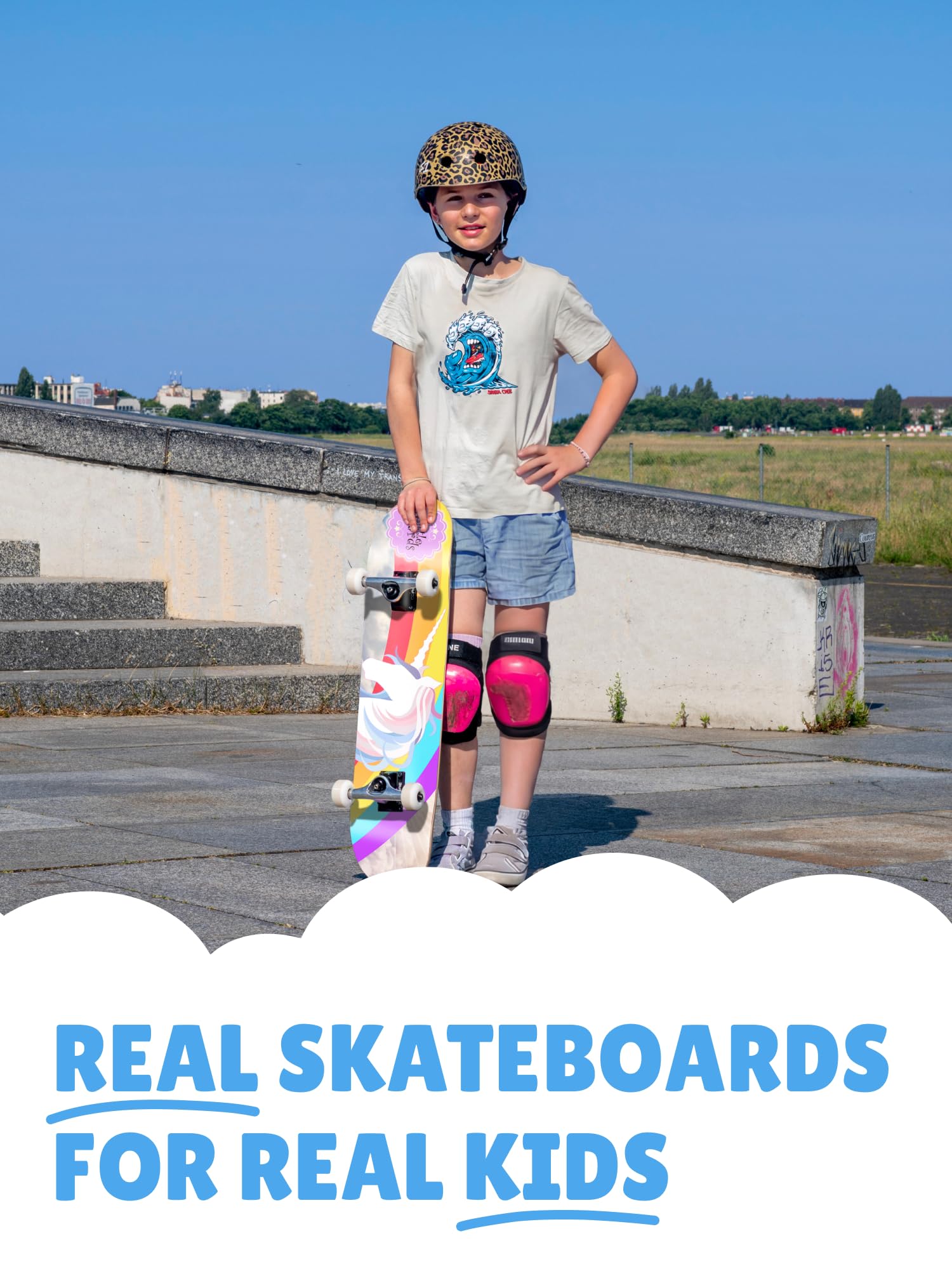 Skateboard Kinder ab 3 Jahre - Komplettboard für Anfänger 3-11 Jahre, hochwertiges Kinderskateboard aus 7-Lagen Ahorn, ABEC 5 Kugellager, rutschfestes Griptape