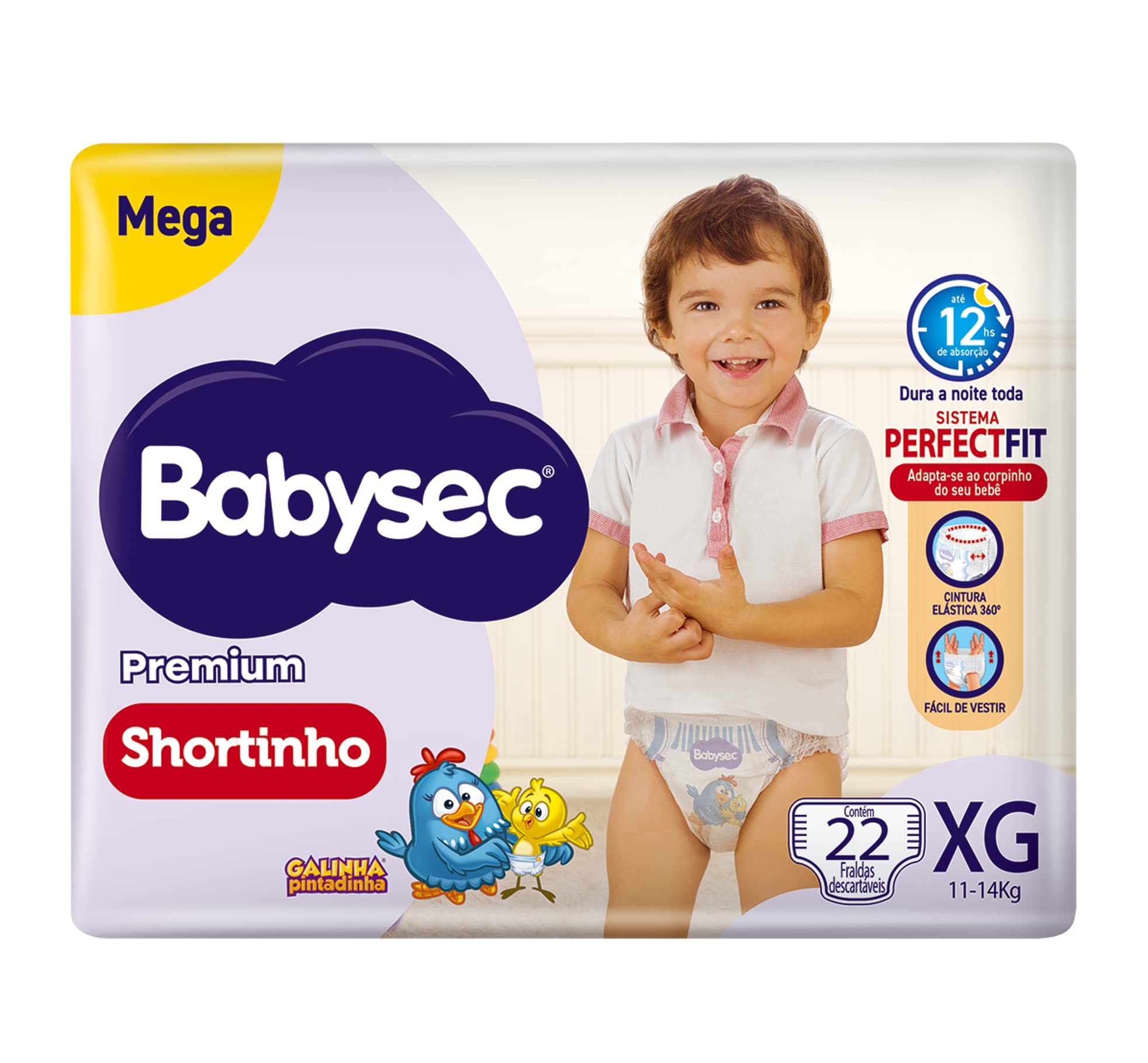 Babysec Fralda Galinha Pintadinha Pants Mega M 34 Unids