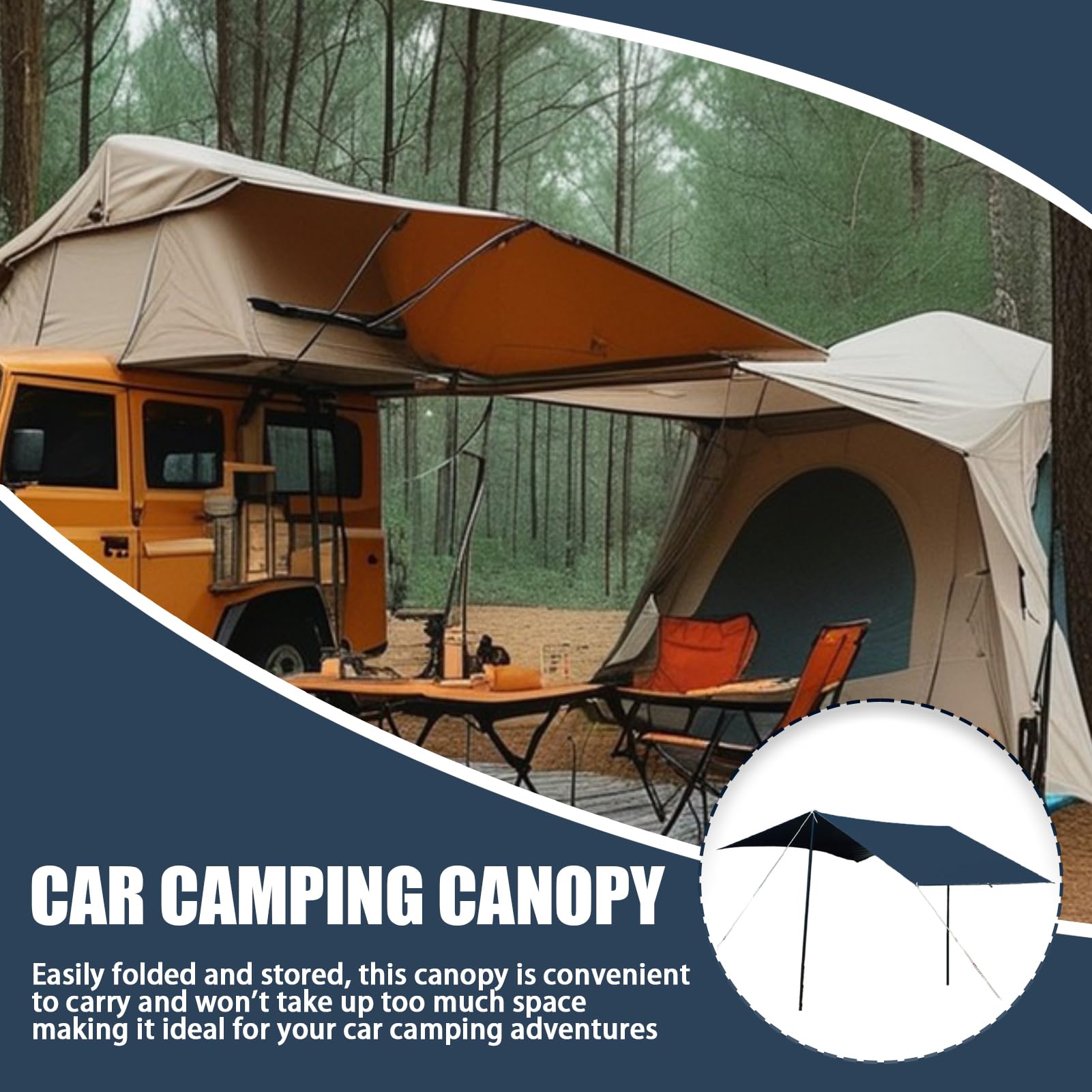 Tendalino Per Auto E Tenda Da Portellone Ampio Spazio Tendalino Costruzione | Camping Pensilina Ombreggiante SUV Per Campeggio Picnic Weekend Famiglia Attività Outdoor Viaggi Spiaggia