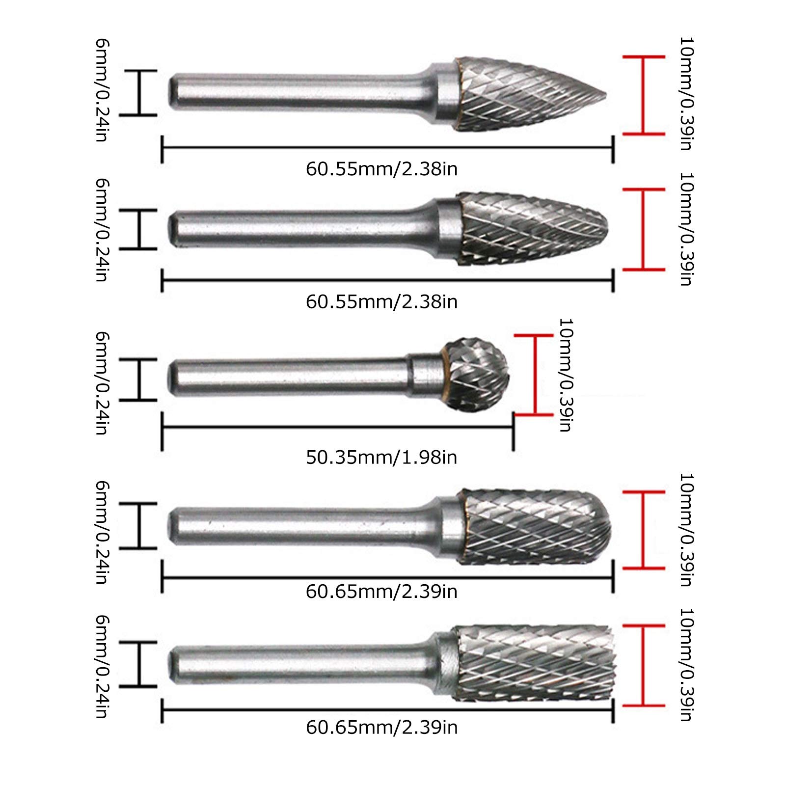 5-teiliges Wolframstahl-Schleifgrat-Set, Verschleißfest, für Modellbau und Schmuckherstellung, Rotationsschneider für Handwerker