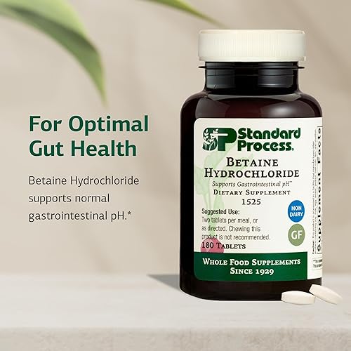 Miniatura 3 de Clorhidrato de betaína de proceso estándar, suplemento para apoyo del pH gastrointestinal, apoya la salud digestiva y la absorción de hierro, sin