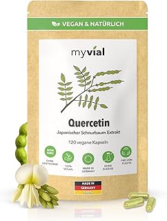 Bio Quercetin Kapseln 120 Stück - natürliches Quercetin aus japanischem Schnurbaum – vegan, plastikfrei, ohne Zusatzstoffe, produziert in Deutschland