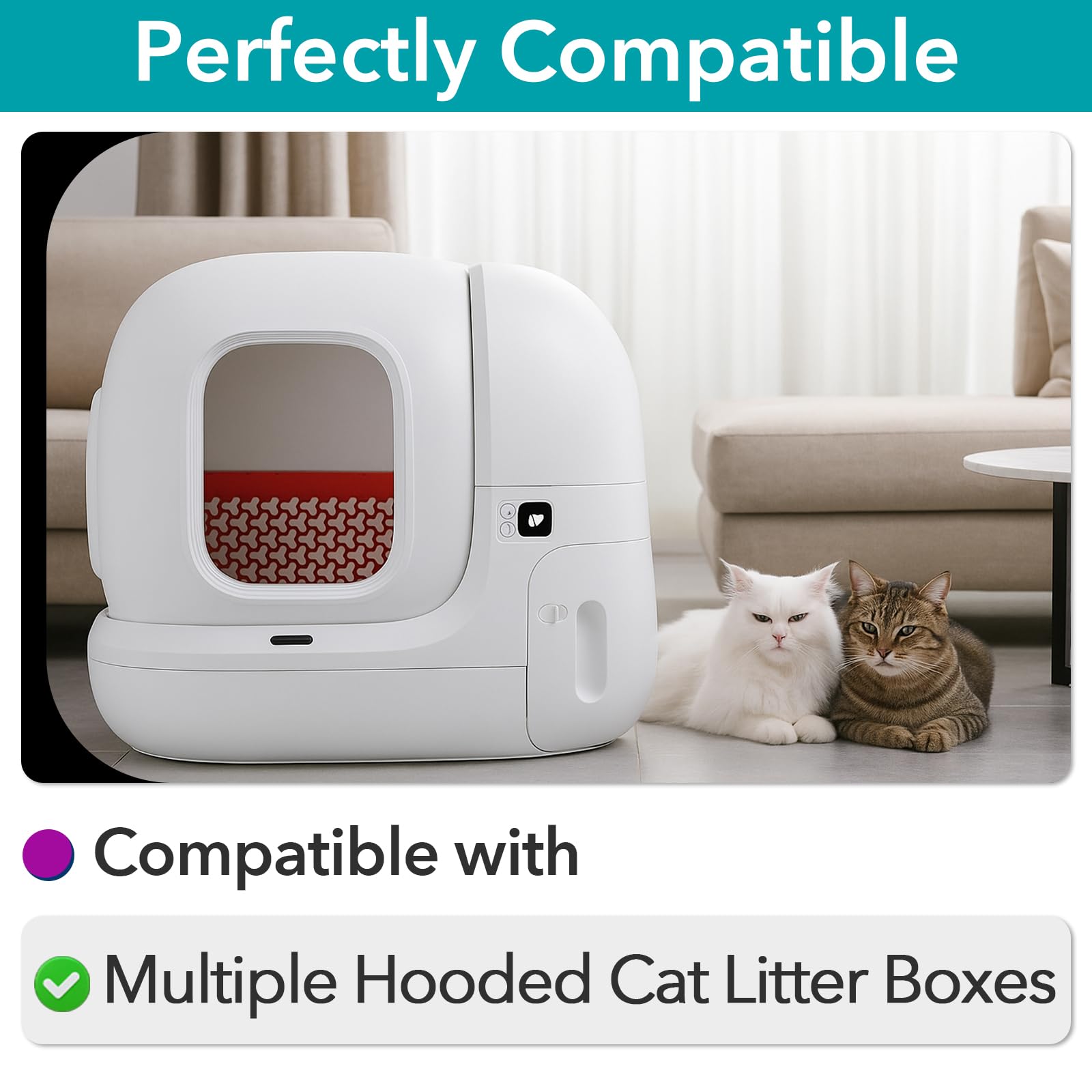 50 Pcs Activated Carbon Odor Eliminator Replacement for Hooded Cat Litter Box, Odor Remover Refills, Coconut Shell Charcoal Bags for Pet Odor Control - image 5