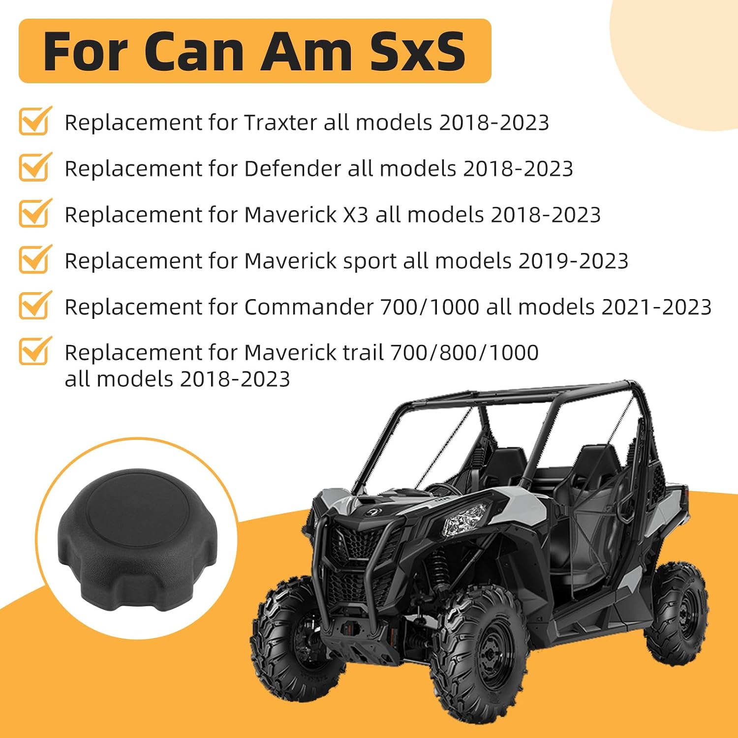 2 Pack Fuel Tank Cap 709000868 for Can Am 2018-Up Maverick X3 Trail Sport