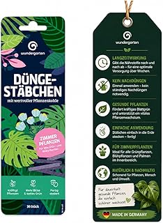 1x 30 Stück Bio Düngestäbchen für Zimmerpflanzen – Wundergarten – Mit Pflanzenkohle – Langzeitdünger für Monstera, Ficus & Co. – Einfache Pflege ohne Flüssigdünger