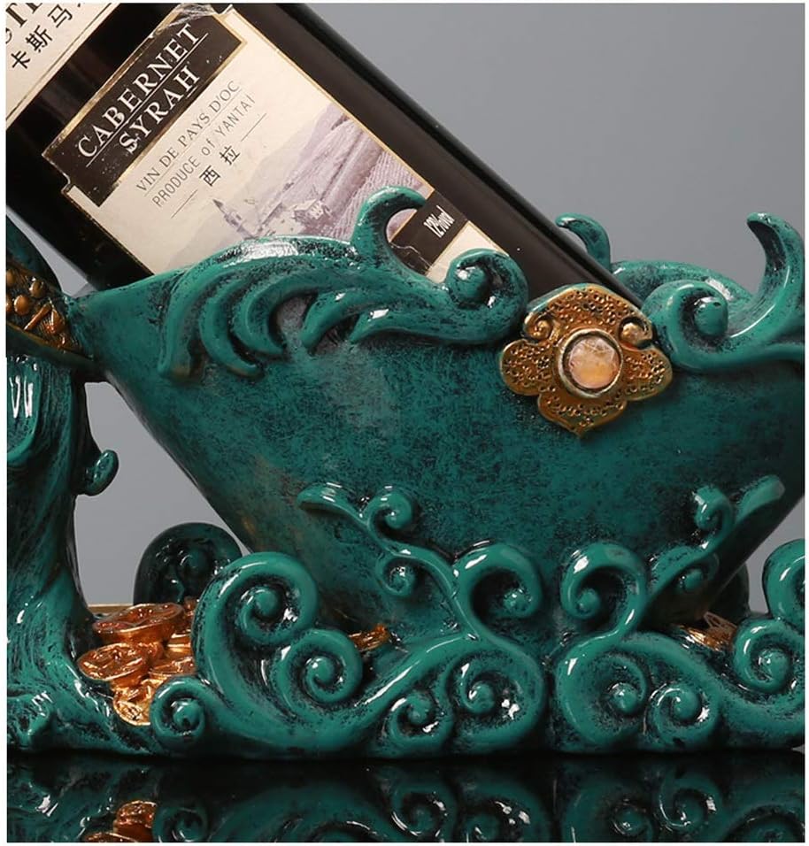 Home bar Wine Rack Wine Bottle Holder Resin Decoration Wine Bottle Rack Handmade Horse Tabletop Wine Rack Bar Cabinet Decoration Gift for Home Kitchen Dining Room (Color : B)