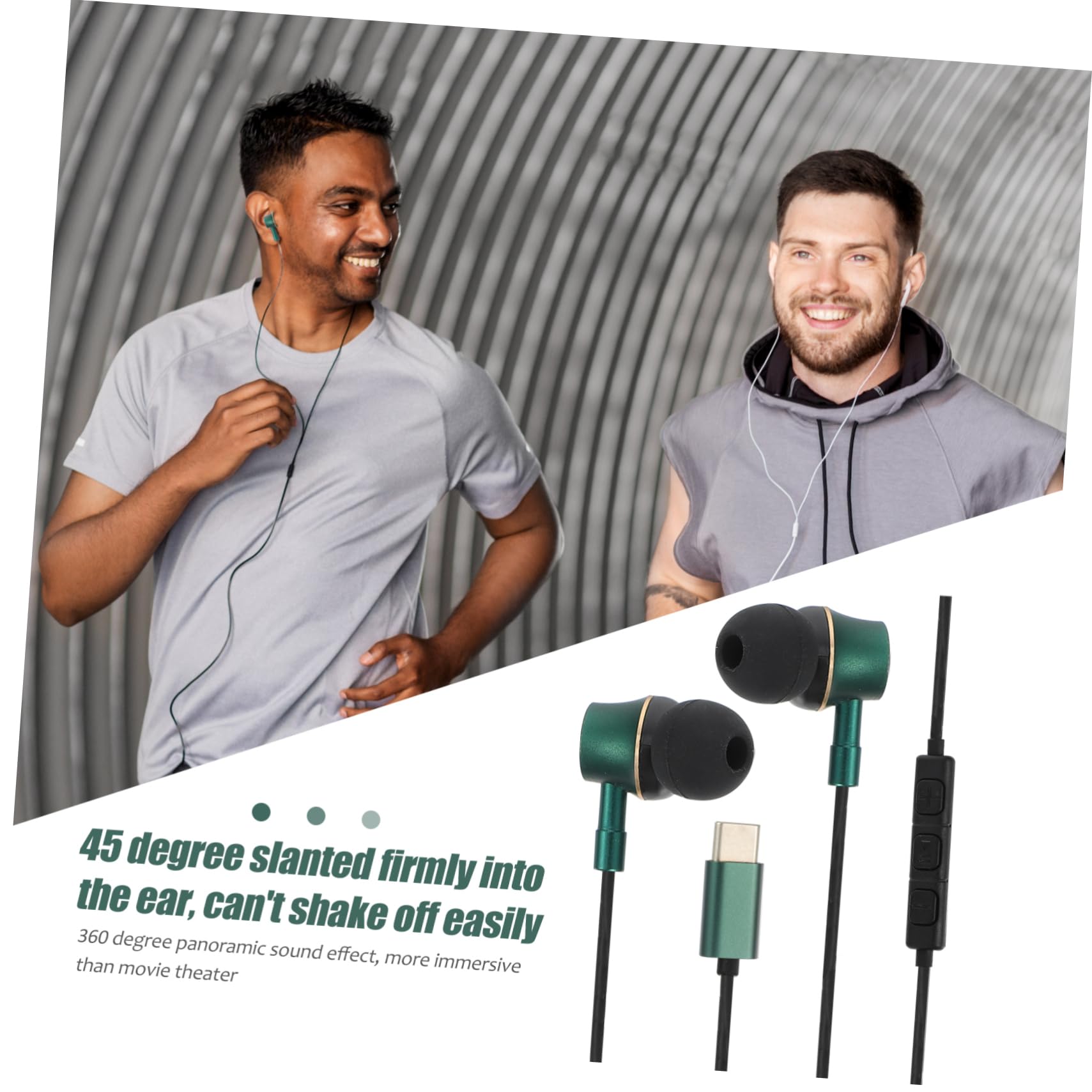 jojofuny 2pezzi Cuffie In-ear Ergonomiche Con Controllo Tre Tasti e Cancellazione Del Rumore Auricolari Usb c Con Suono Panoramico e Design Speciale Compatibili Con Tablet e Smartphone