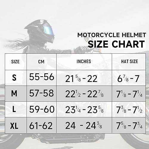 Miniatura 9 de TCMT Casco de motocicleta de cara completa aprobado por DOT para adultos, casco de bicicleta de calle de doble visera con escudo transparente y