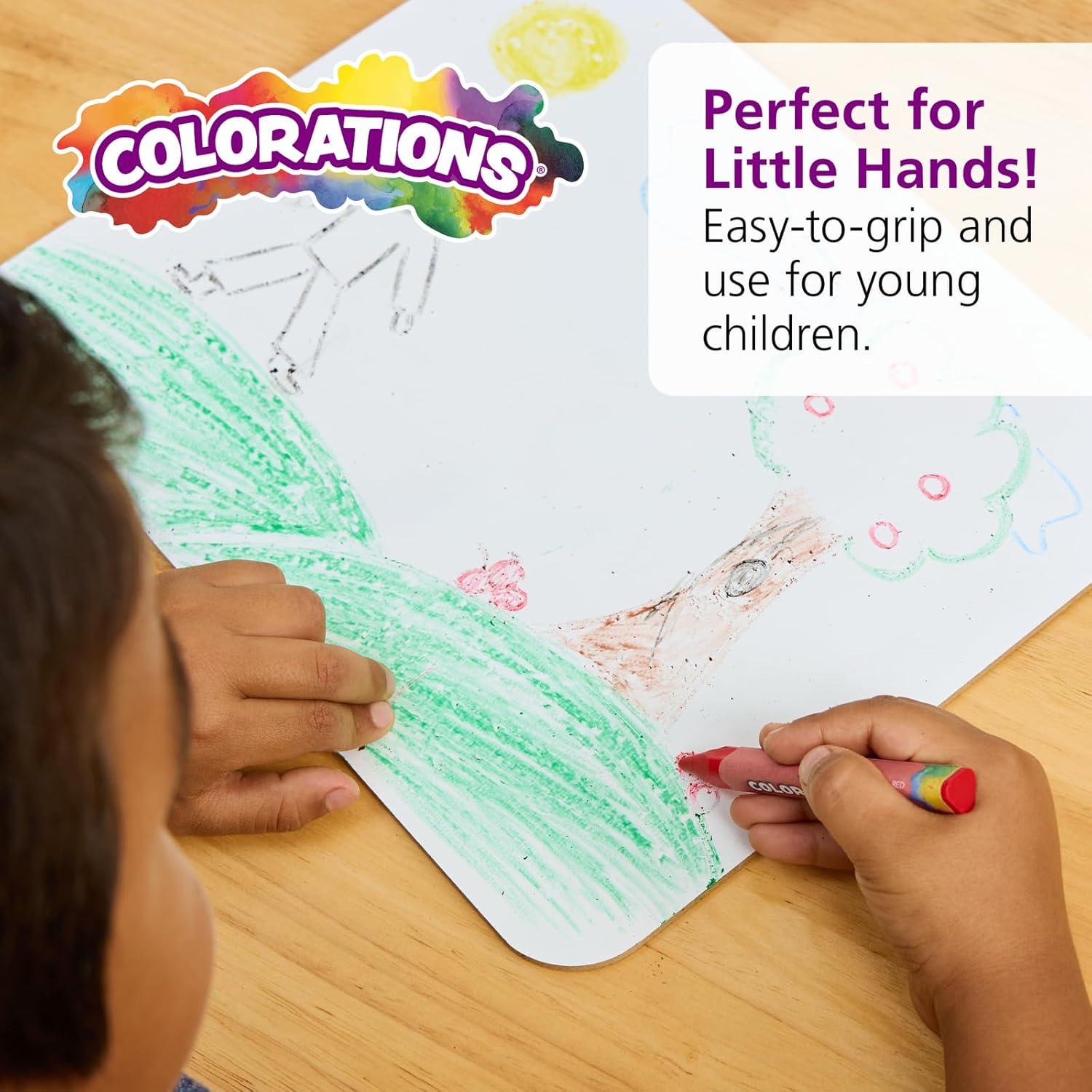 Colorations® Large Triangular Dry Erase Non-Roll Crayon Classpack, 8 Colors, 12 of each, Set of 96, Shape is Easier to hold & grip, Glide easily, Non Toxic Crayons, Kids Crayons, School Supplies