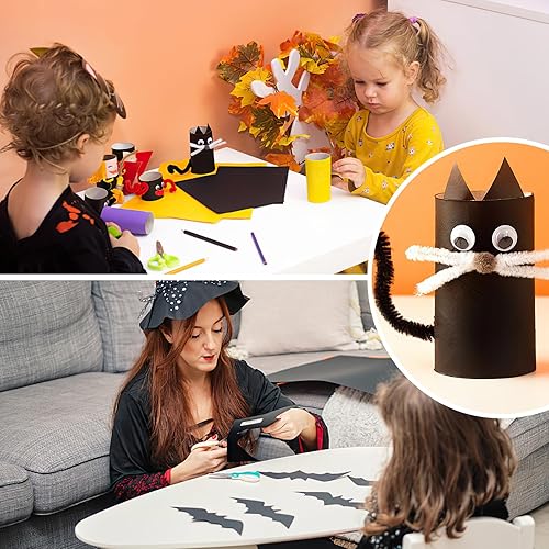 Miniatura 4 de 50 hojas de cartulina negra de 12 x 12 pulgadas, papel grueso de 80 libras, papel de construcción para invitaciones, manualidades, fabricación de