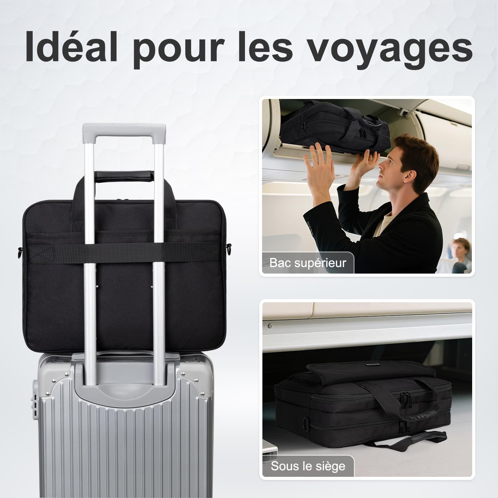 RAINYEAR Sac d'ordinateur multifonctionnel pour ordinateur portable de 15,6 pouces, Macbook Pro/Max de 16 pouces, sac à bandoulière résistant à la déchirure pour hommes, mallette de grande capacité