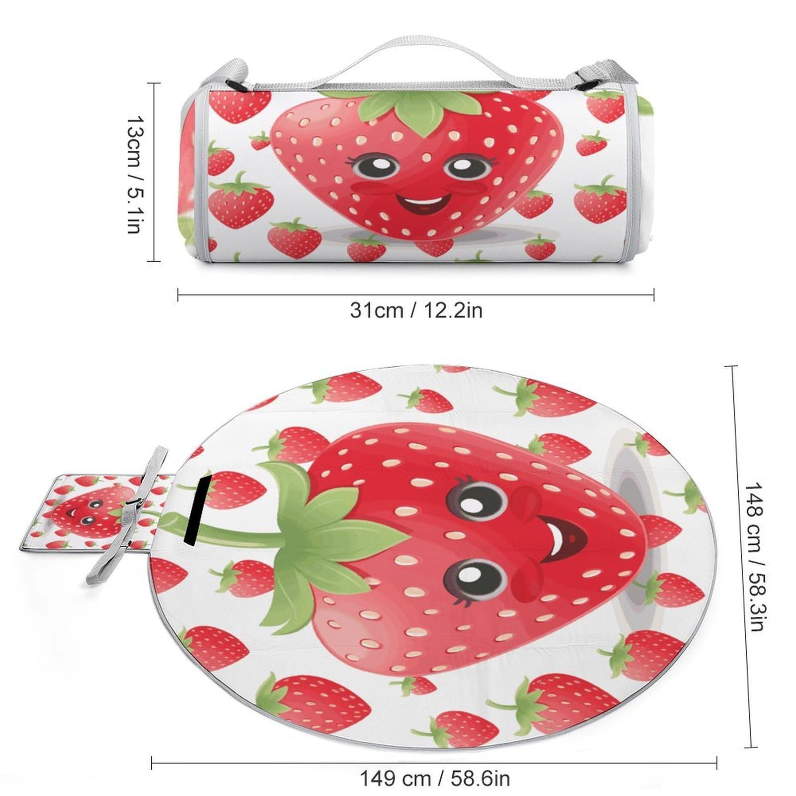Mantas redondas plegables y ligeras, para playa, impermeables, para exteriores, para primavera, verano, camping, parque, viajes, hierba