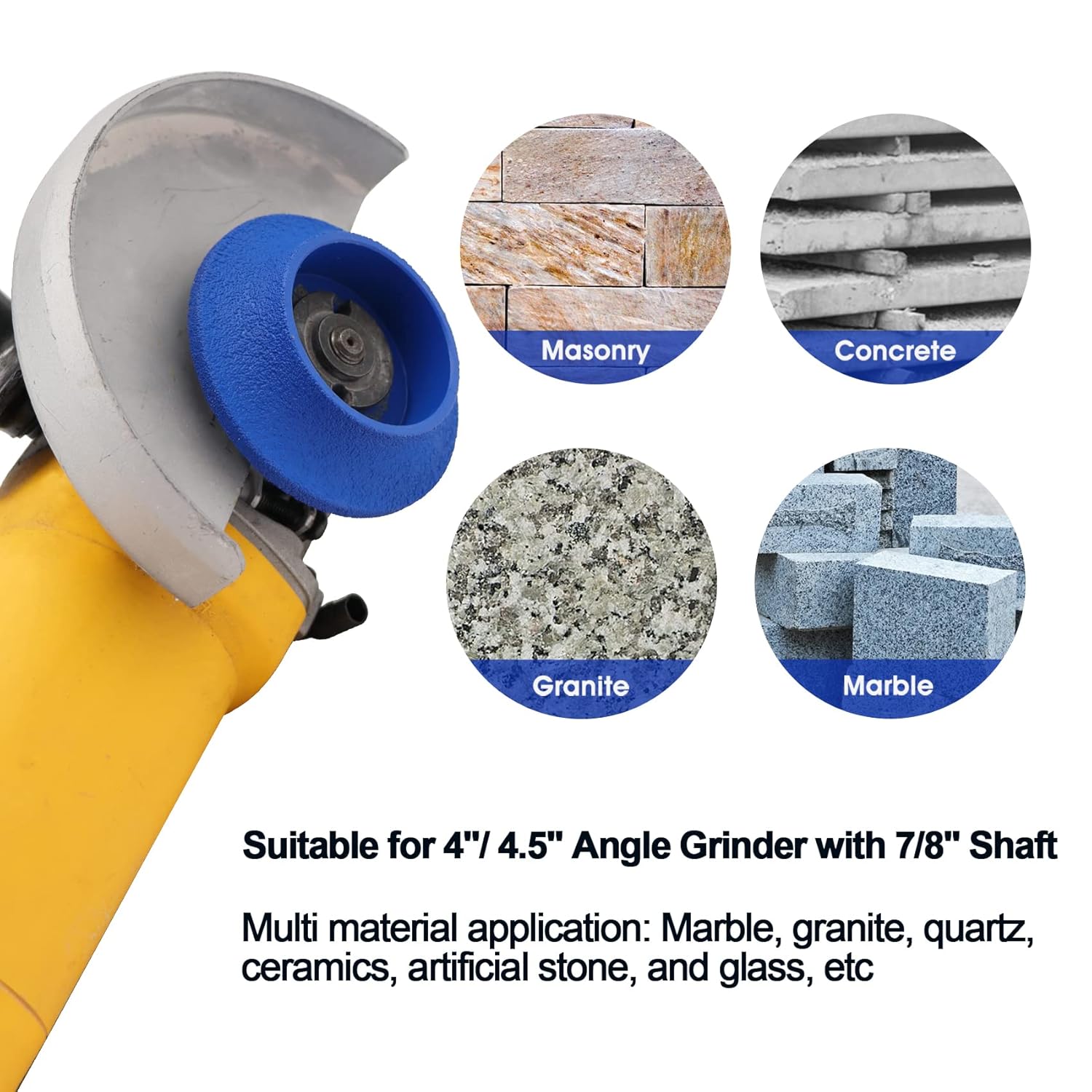 Diamond Profile Wheel 3 Inchx7/8 x15mm, 2Pcs HIGHDRIL Demi-bullnose Edge Abrasive Grinding Wheel Vacuum Brazed Diamond Grinding Disc for Tile,Quartz,Marble,Granite,Ceramic,Artificial Stone