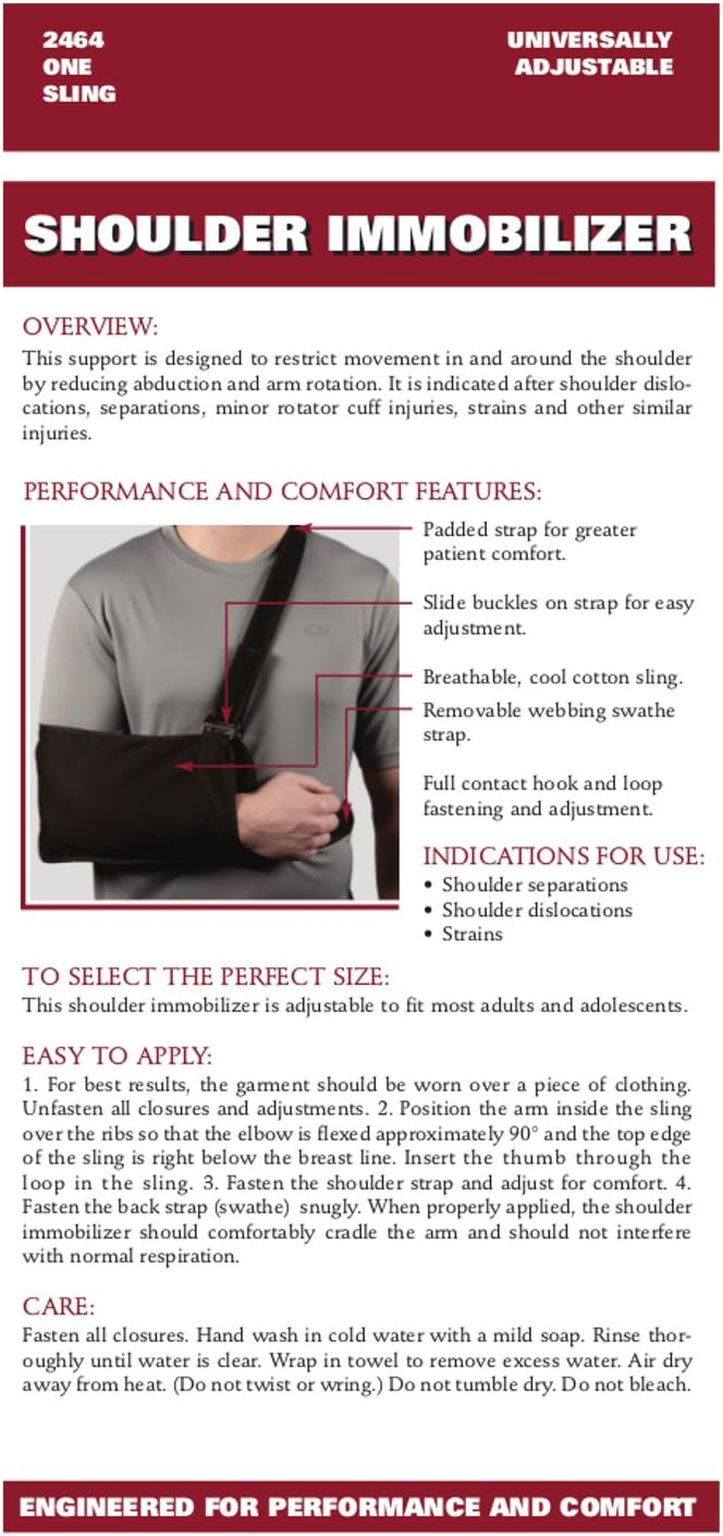 OTC Left Or Right Arm LightweightShoulder Immobilizer, Black