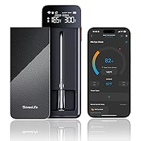 Vista 1 de GoveeLife Termómetro inalámbrico Bluetooth para carne con base LCD digital independiente, rango ilimitado WiFi, precisión de ± 1.8 ℉, sondas