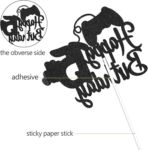 Miniatura 5 de Decoración para pastel de cumpleaños de 15 años, diseño de videojuegos para niños, suministros para tartas azules, decoración de fiesta ganadora de