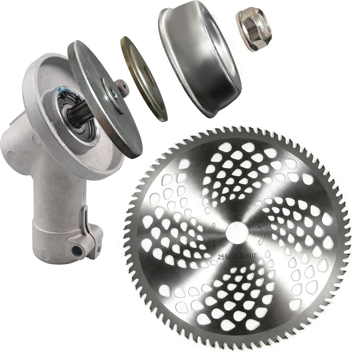 10" x 80T Brush Cutter Blade and 4144 640 0102 Trimmer Gear Head Replacement