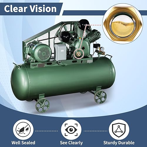 Miniatura 7 de Boltigen Vista de compresor, 12 pulgada NPT de latón resistente calibre de visión de bombilla de cúpula transparente, vidrio de nivel de aceite,