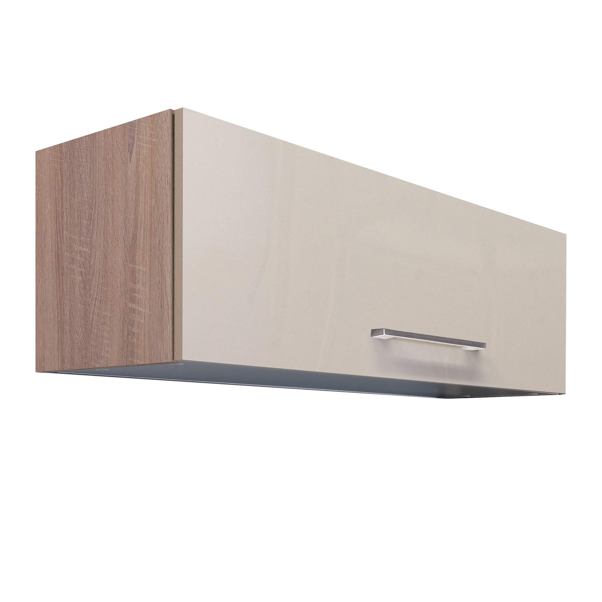 Klapp-Hängeschrank Nepal - Küchenschrank - Breite 100 cm - Creme glänzend/Eiche Sonoma