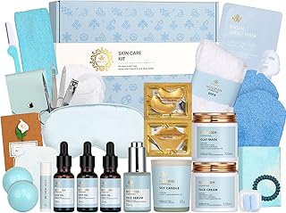 30pcs Valentines Day Gifts for Men & Women, Spa Gift Set, Ylang Facial Skin Care Set, Face Cream, Bath Oil, Serum, Shower Accessories, Clay Mask, Bath & Body Set, Birthday, Christmas, Dad, Mom