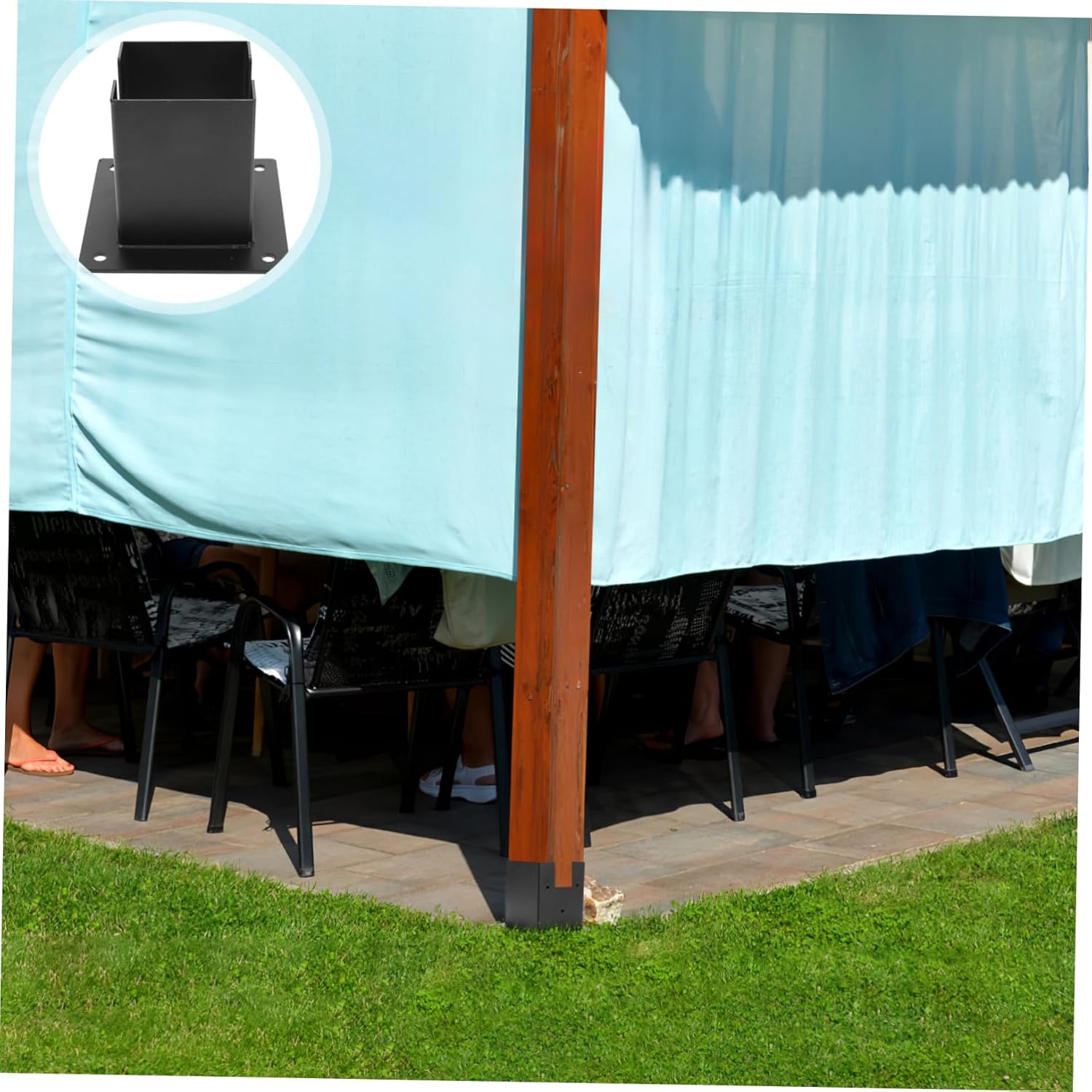 SUPVOX 1Set Heavy Duty Post Base Protector for Mailbox and Railing Durable Metal Support Base for Deck and Fence Posts Easy Installation Compatible with Various Post