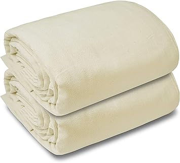 Heavy Duty Canvas Tarps (Size 15 ft x 20 ft) Waterproof Tarpaulin 700 GSM UV Resistant, Rustproof Grommets, Reinforced Edges & Multiporpuse Use White