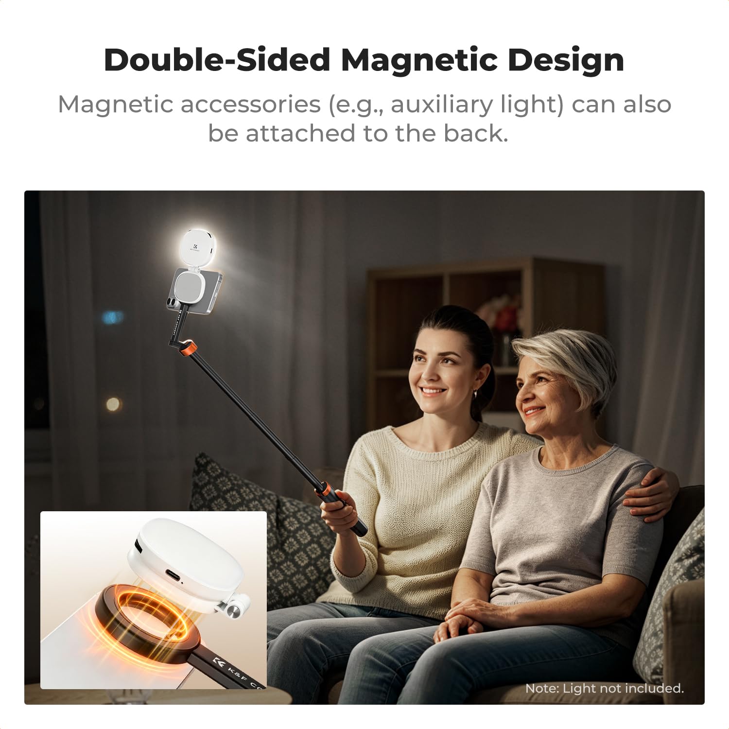 K&F CONCEPT 180cm Treppiede Mag-safe, Leggero Selfie Stick Mag-safe con Telecomando Bluetooth. Struttura in Alluminio, a 3 Assi per Vlog, Compatibile con iPhone 17 16 15 14 Pro e Pro Max e Android