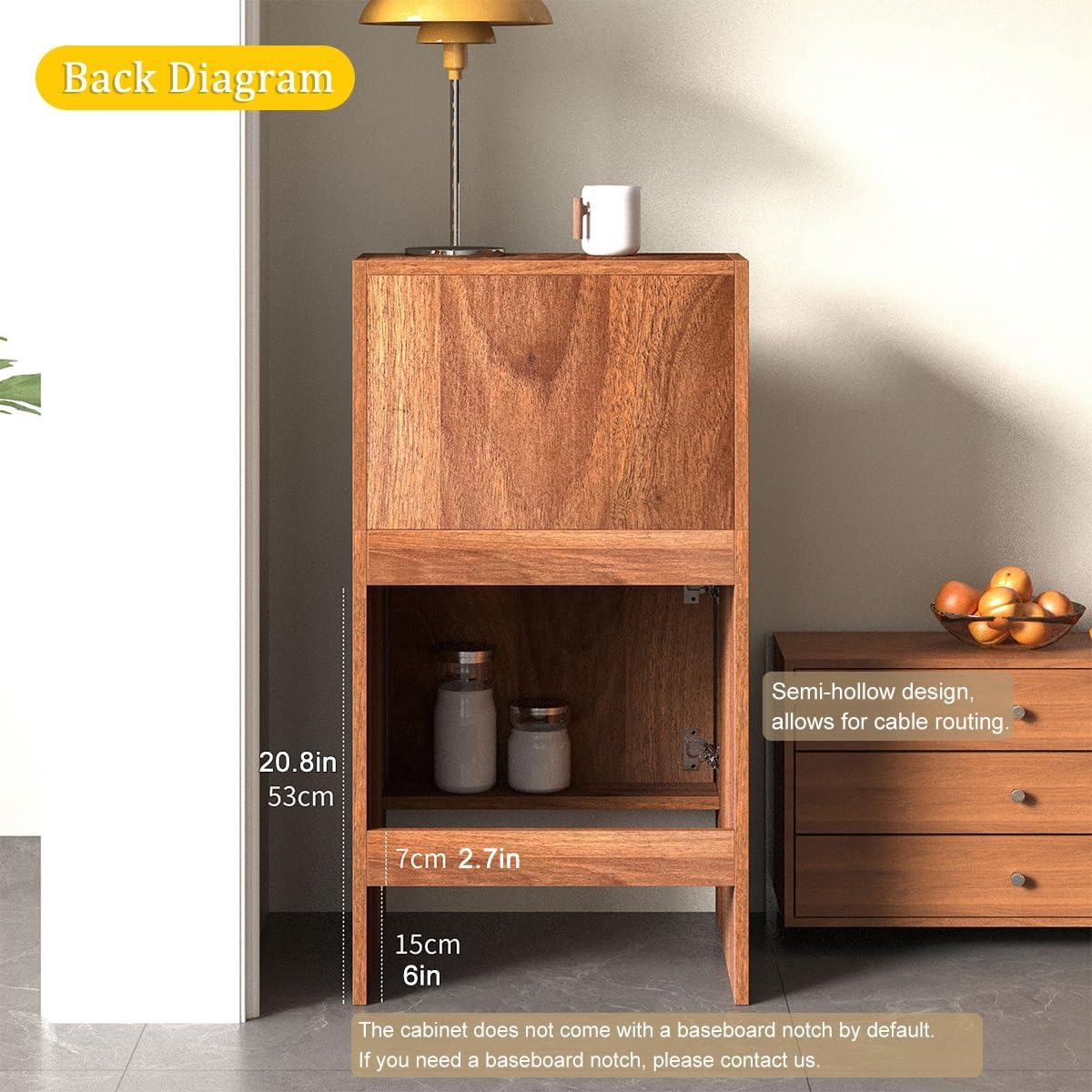 Robot Vacuum Stand Cabinet,Storage Cabinet with Doors and Drawers for Robot Vacuum Cleaner,Wood Bathroom Cabinet,Side Table for Living Room, Home Office(Brown,H65cm/25.6in) H65cm/25.6in Natural 