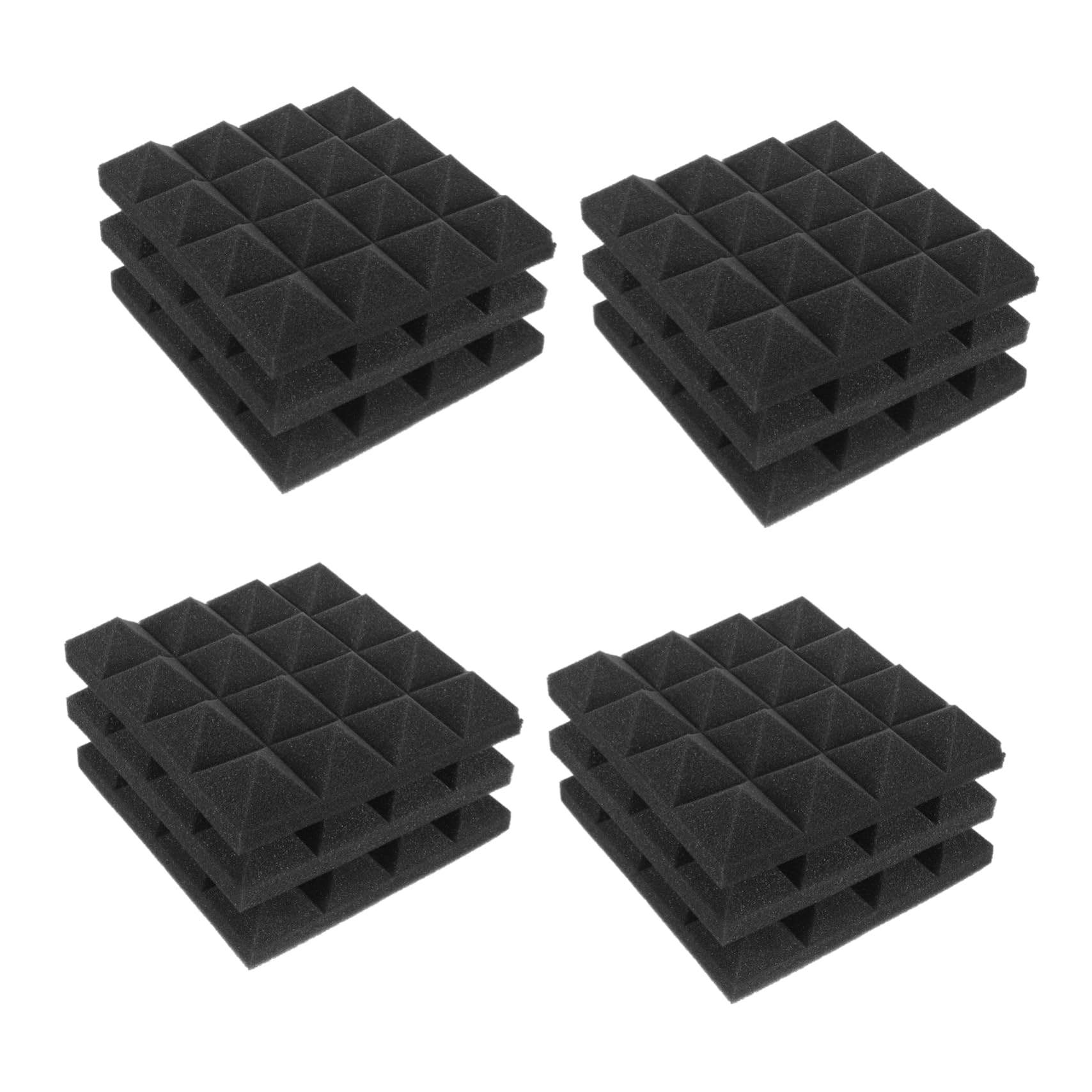 VANZACK 12 piezas Paneles Acústicos Autoadhesivos para Insonorización de Paredes Aislantes de Sonido para Estudio Oficina y Dormitorio Eficaz Absorción de Ruido Instalación Color Negro
