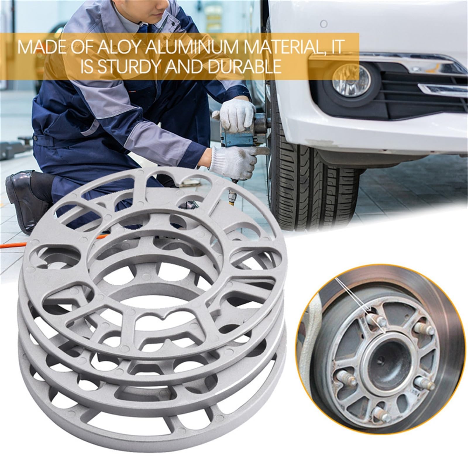 4 Entretoises De Roue 3 Mm - Universelles Pour Voiture - Aluminium - Améliore L'adhérence Et La Stabilité