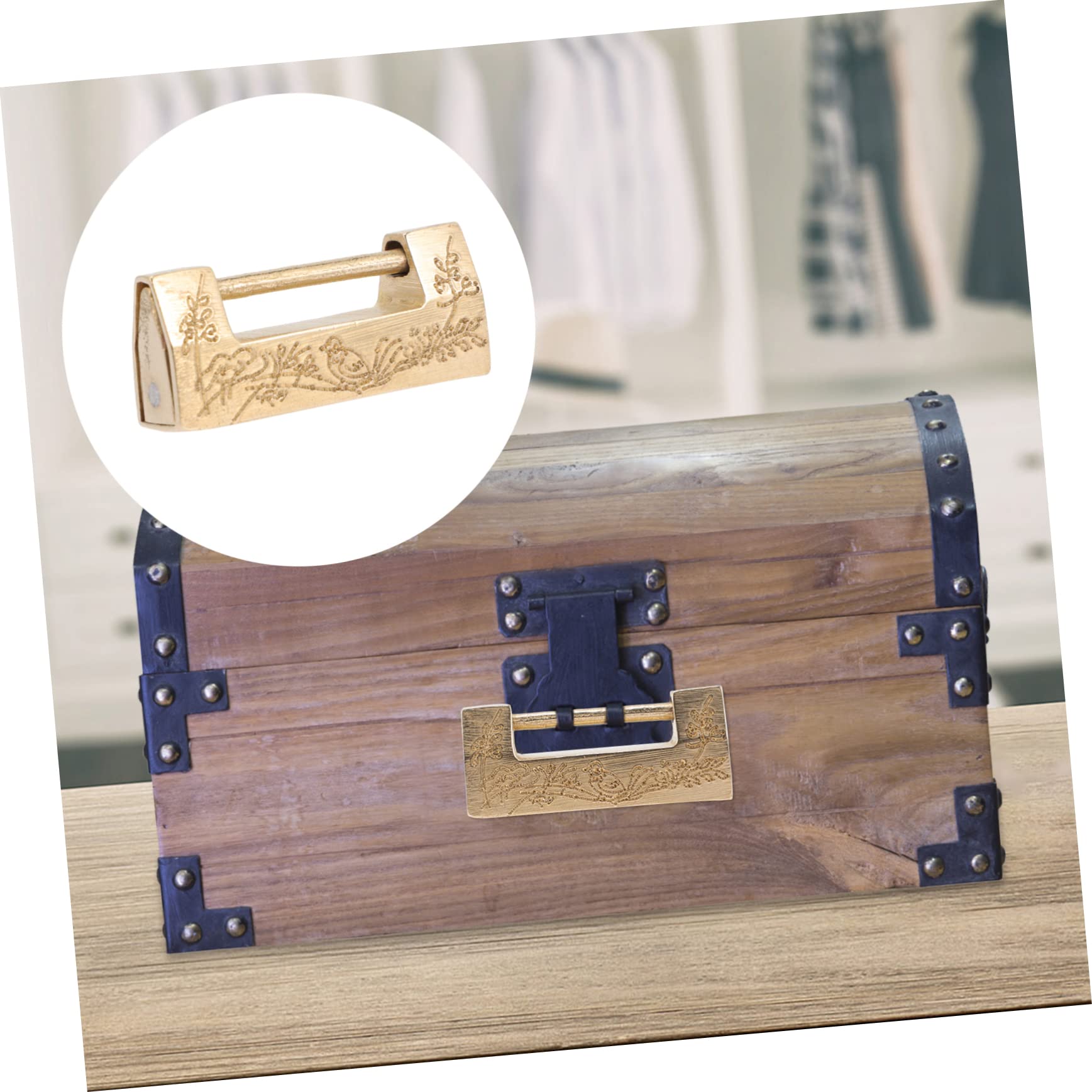 STOBOK 5 Sets Messingschloss Vintage Vorhängeschloss Antik Retro Stil Schlösser Kofferschloss Riegel Retro Schloss Golden Kupfer